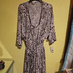 NWT Secret Treasures Pink Leopard Print Chemise & Robe Women's Size 2X  2X/3X